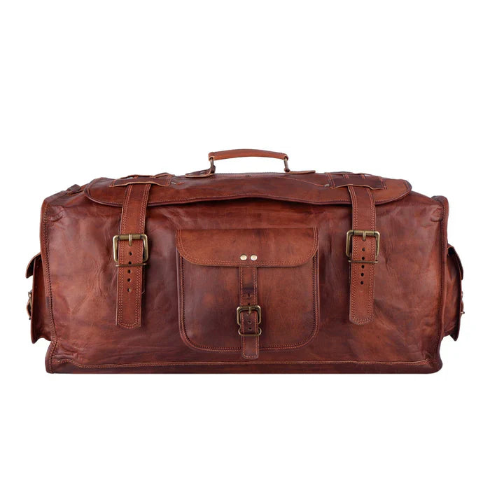 Handcrafted Vintage Leather Duffle Bag