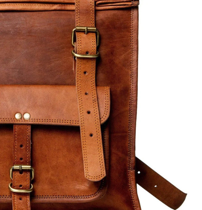 Classic Leather Rolltop Backpack