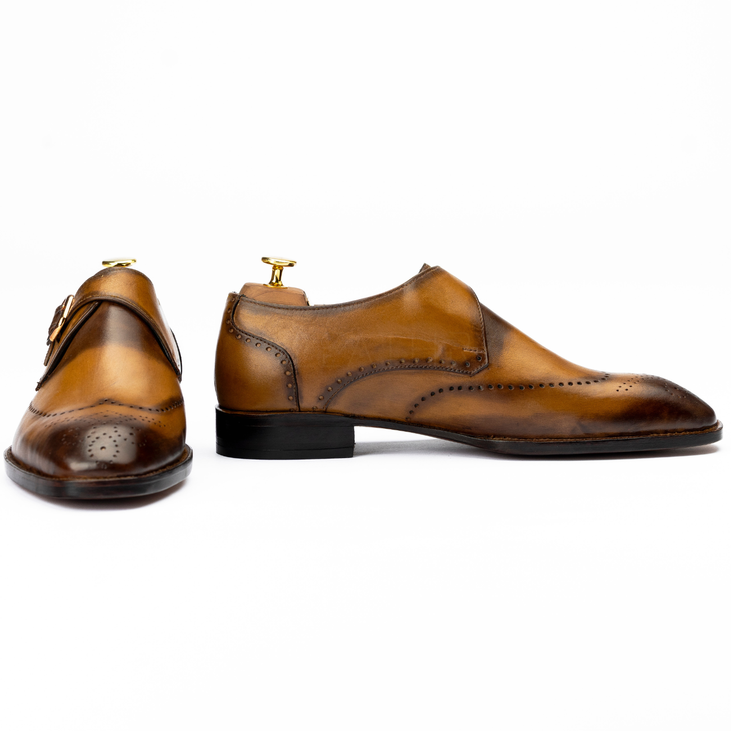 The Riordan | Camel Wingip Monk Strap