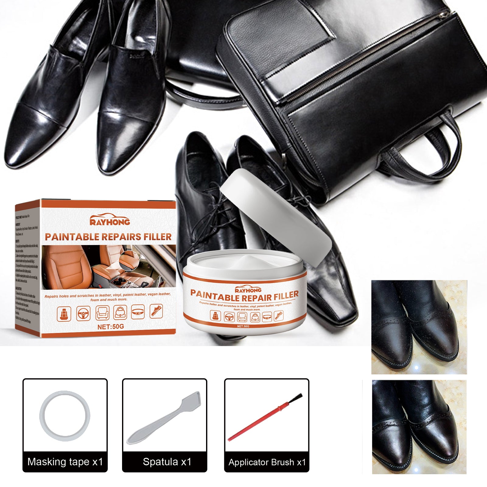 Rayhong Leather Filling Cream, Car Seat Leather Sofa Leather Bag Leather Shoes Leather Clothing Care Cream