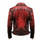 Men's Bloody Red Halloween Biker Leather Jacket