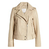 Women's Beige Sam Edelmen Moto Leather Jacket