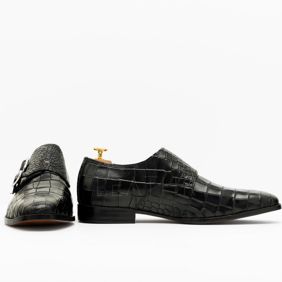 The Reed | Alligator Texture Monk Strap