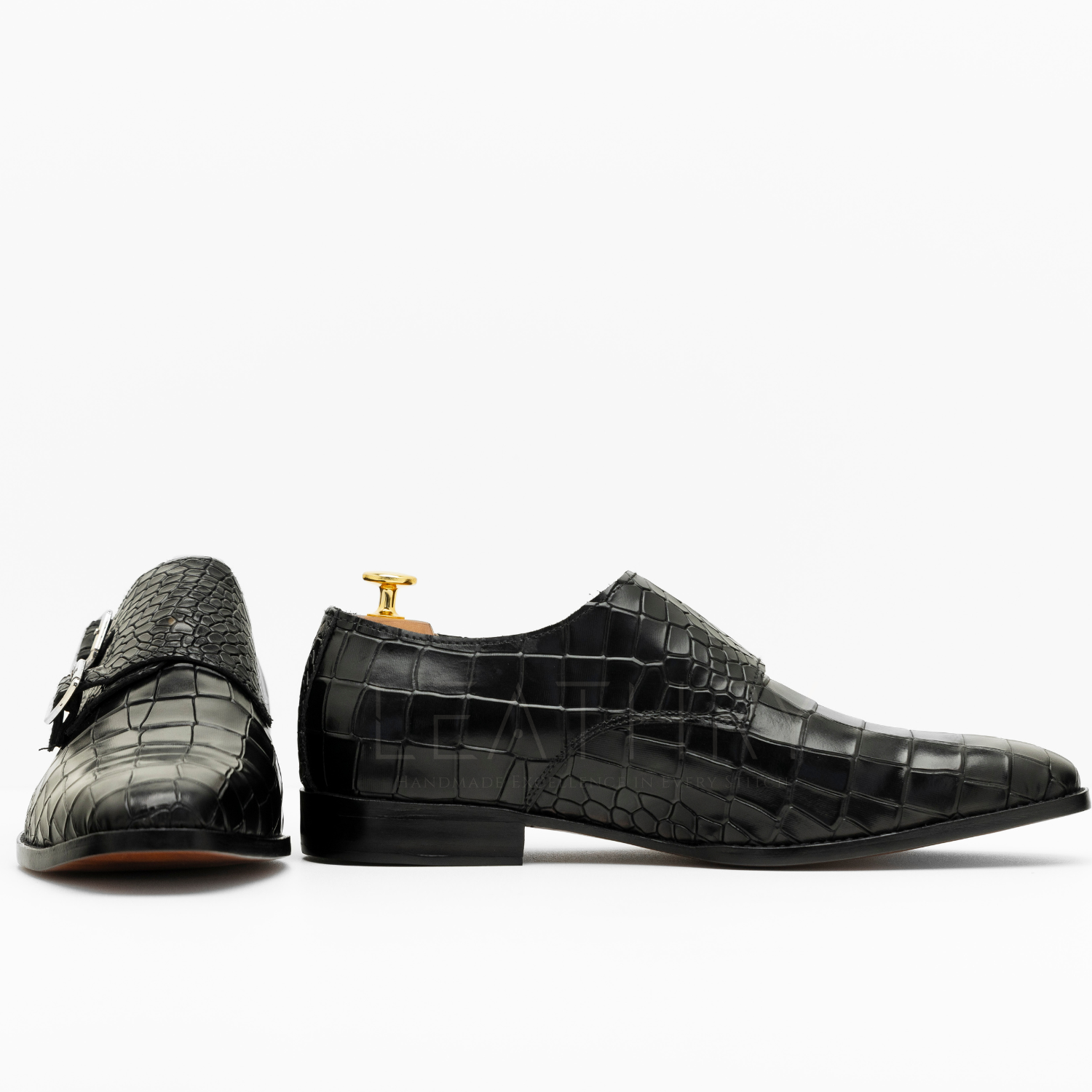 The Reed | Alligator Texture Monk Strap