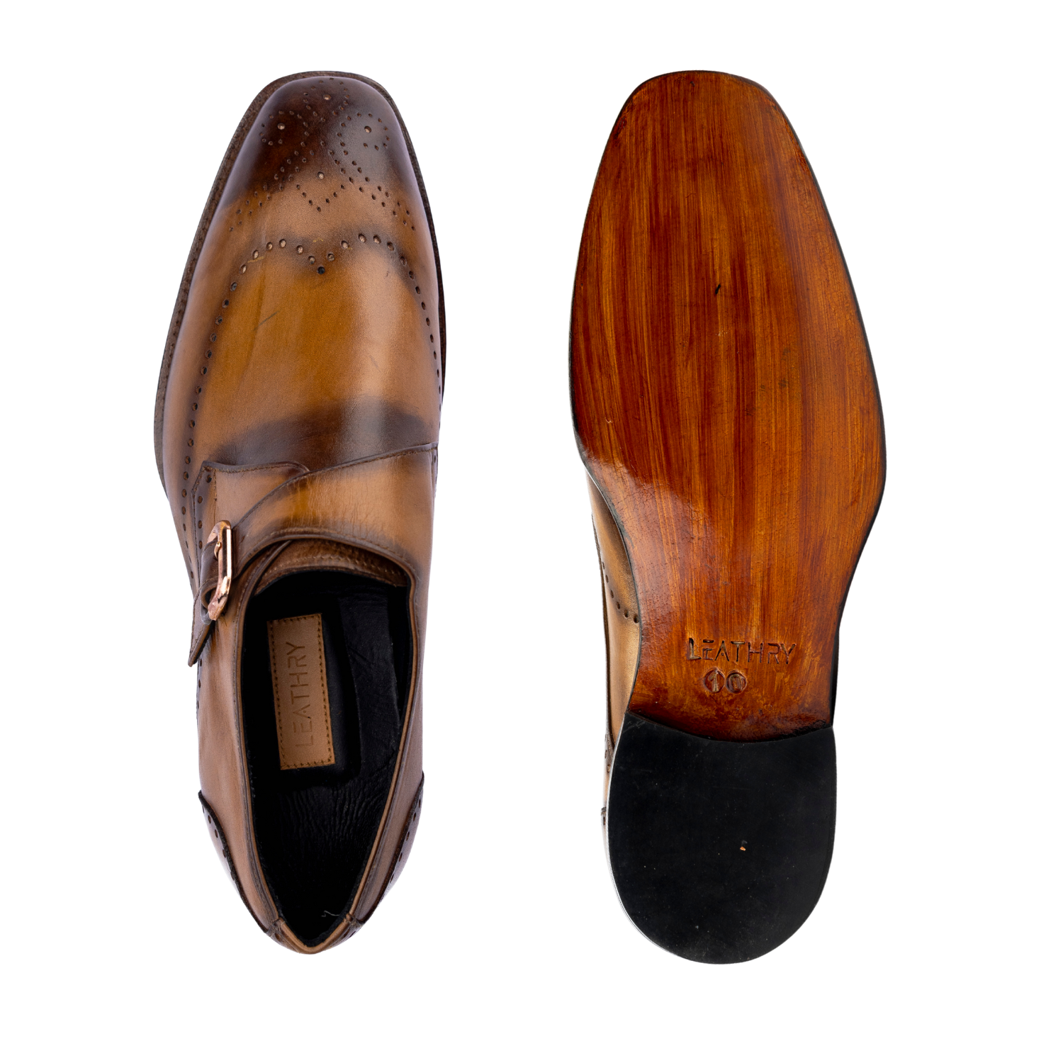 The Riordan | Camel Wingip Monk Strap