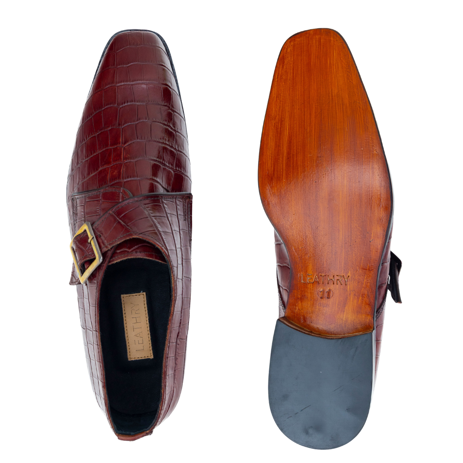 The Ogden | Alligator Texture Monk Strap