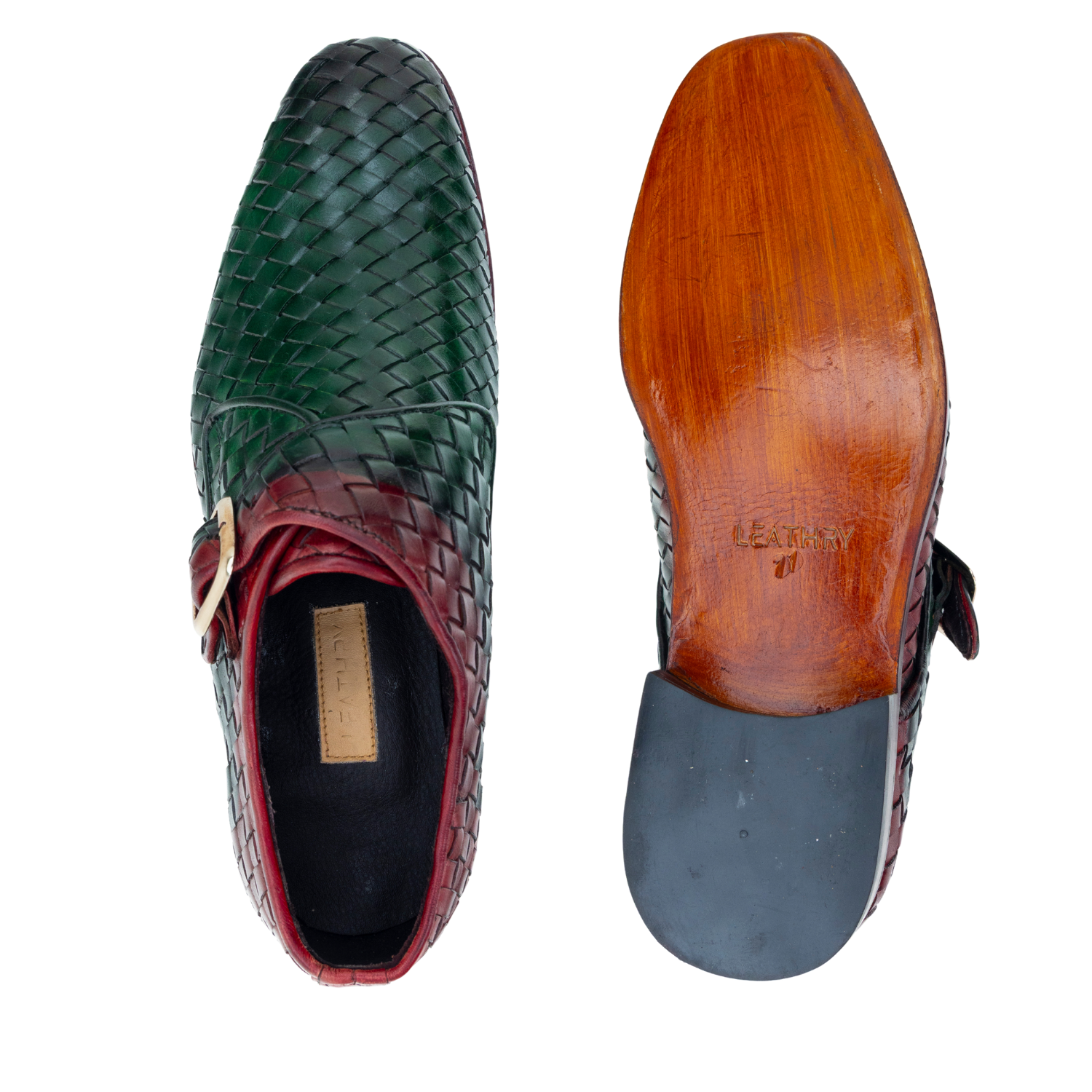 The Thoren | Woven Leather Monk Strap