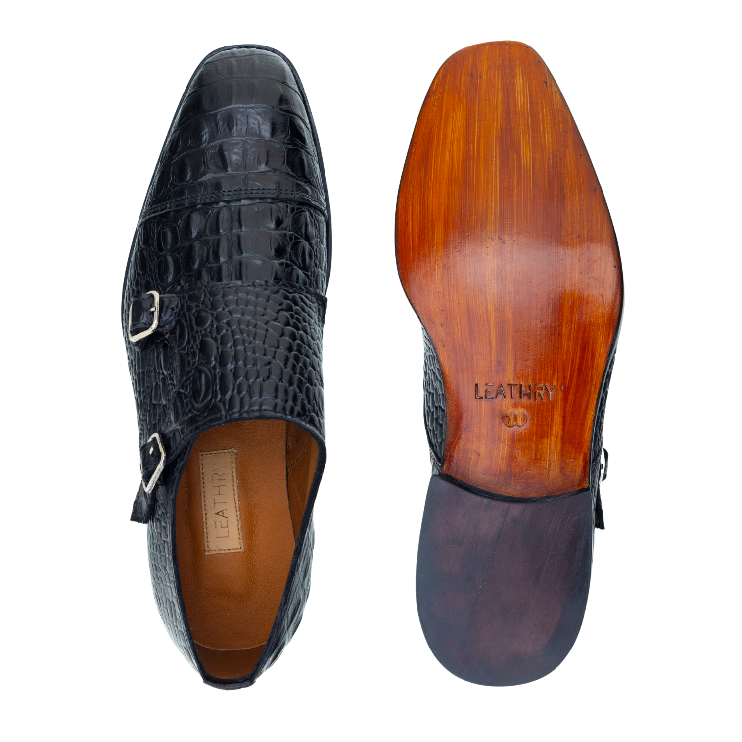 The Yvan | Black Crocodile Embossed