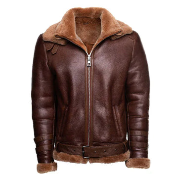 Austin Buttler Brown Aviator Faux Shearling Jacket
