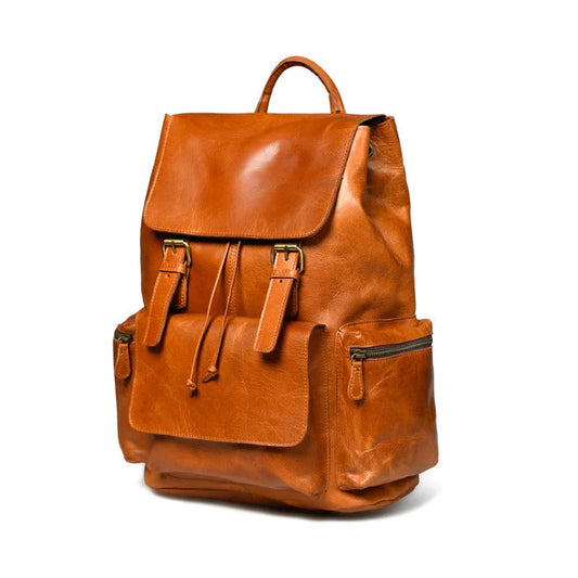 Classic Drawstring Leather Rucksack Backpack