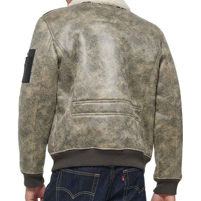 Men's Aviator Leather Bomber Jacket