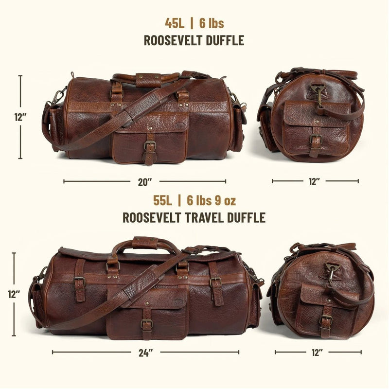 Limited Edition Roosevelt Buffalo Leather Duffle Bag | Buffalo Grain