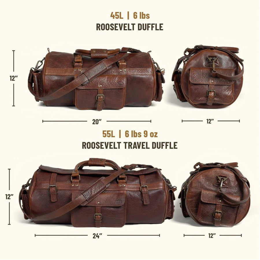 Limited Edition Roosevelt Buffalo Leather Duffle Bag | Buffalo Grain