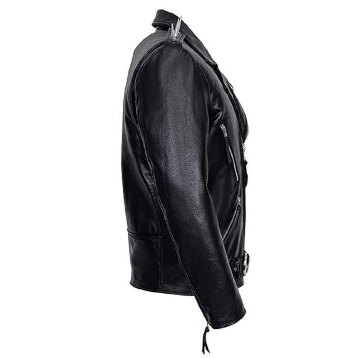 Black Ghost Rider Motorcycle Leather Jacket