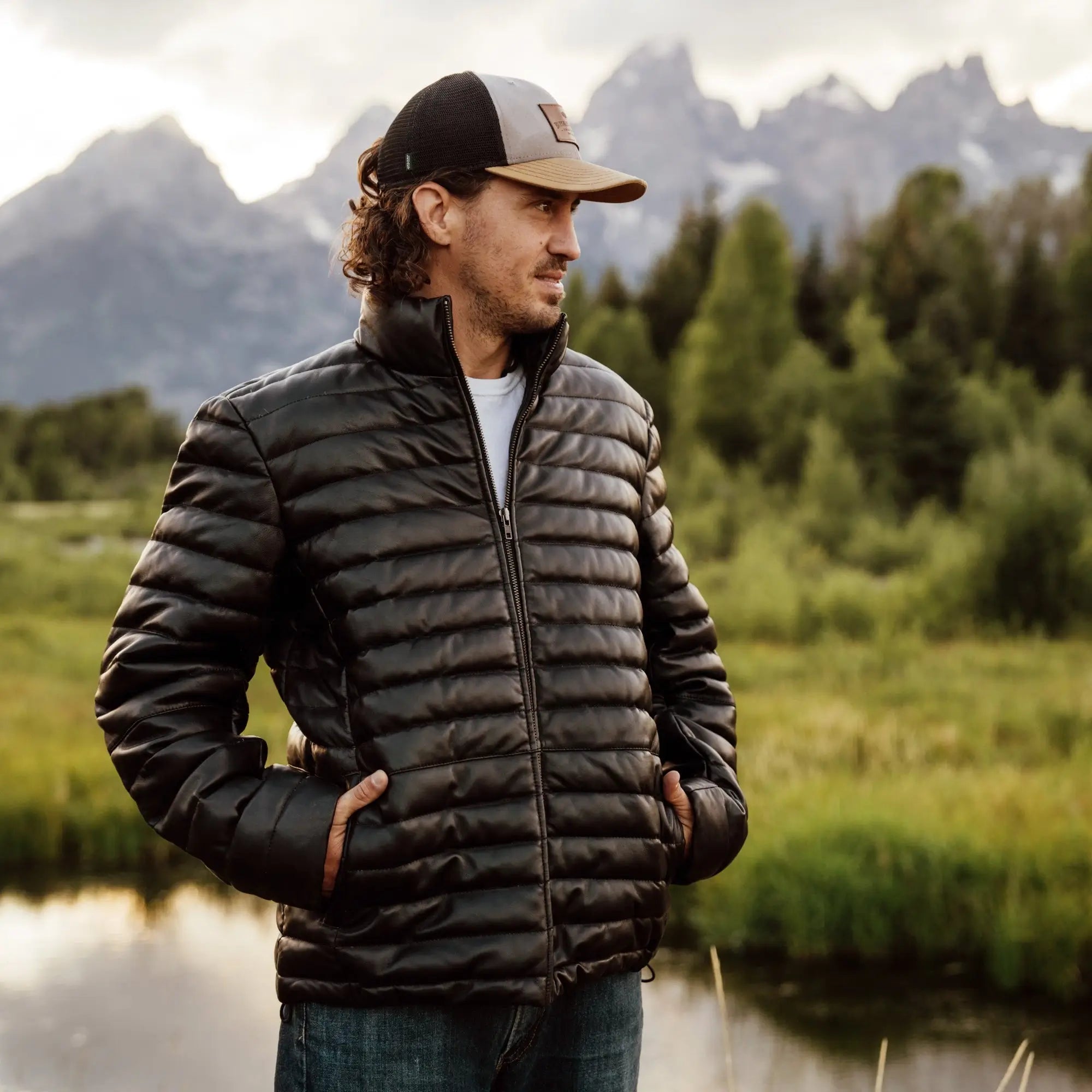 Bridger Men's Leather Down Jacket