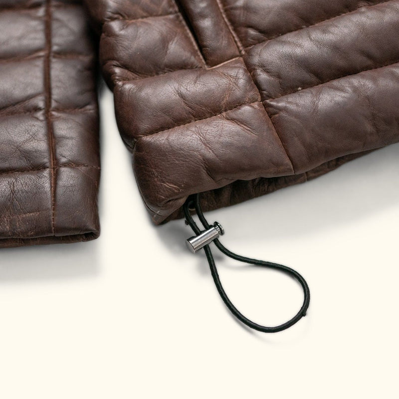 Bridger Leather Down Jacket | Dark Brown