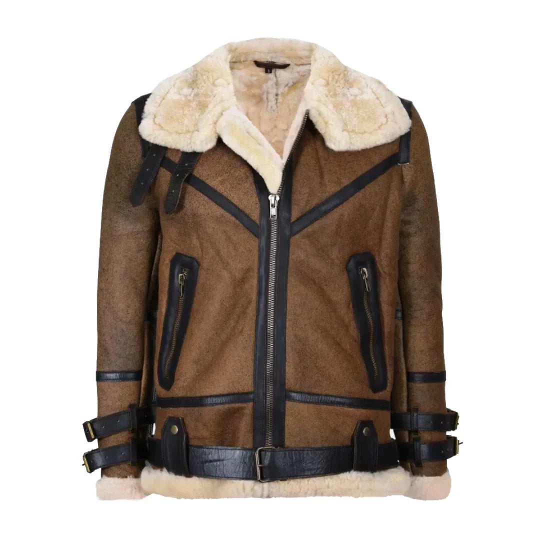 Classic B3 Brown Shearling Leather Jacket