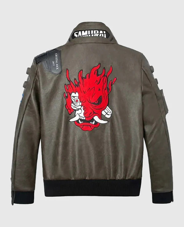 Cyberpunk-2077 Beige Bomber Samurai Jacket