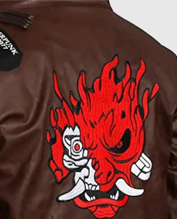 Cyberpunk-2077 Brown Bomber Samurai Jacket