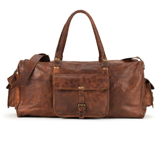 Large Vintage Leather Duffel Bag