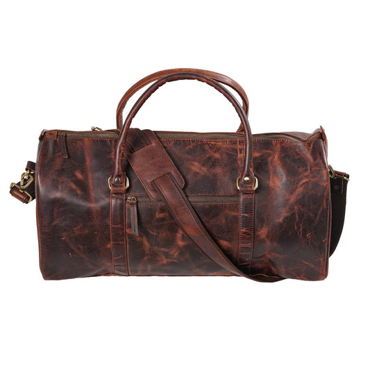 Compact Vintage Leather Duffle Bag