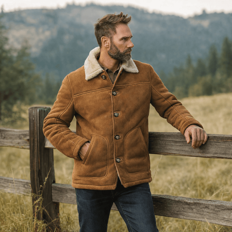 Durango Shearling Barn Coat | Saddle Tan