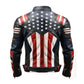 Men's American Flag Casual Motorcycle Zipper Leather Jacket