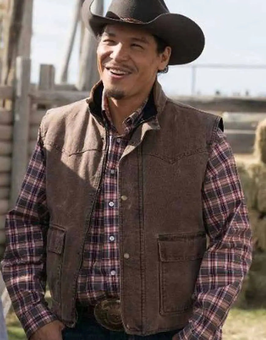 Heartland Nathaniel Arcand Brown Vest (Inspired Style)