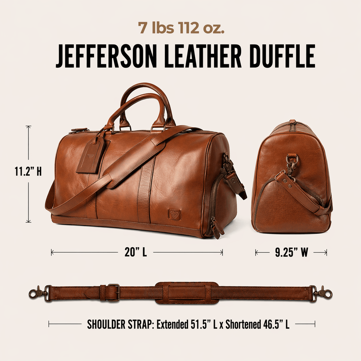 Jefferson Leather Duffle Bag | Elderwood