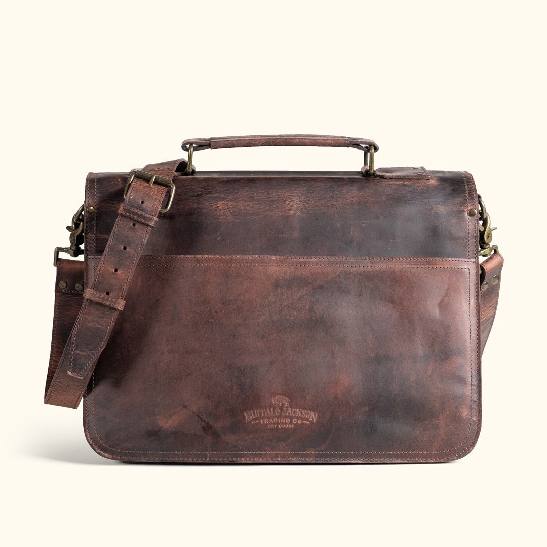Roosevelt Leather Briefcase | Dark Oak