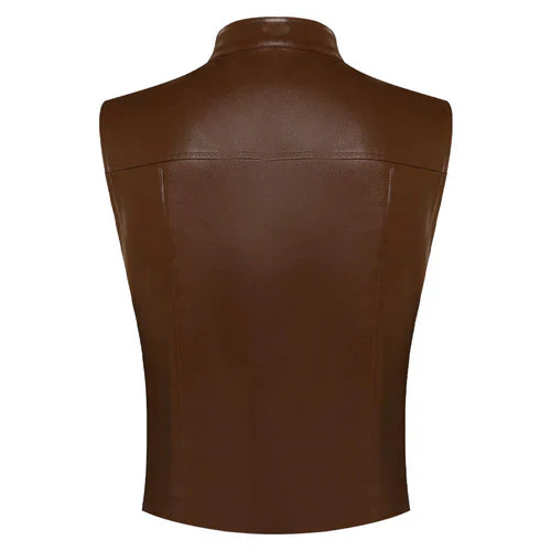 Maggie Rhee The Walking Dead Dead City Brown Leather Vest (Inspired Style)