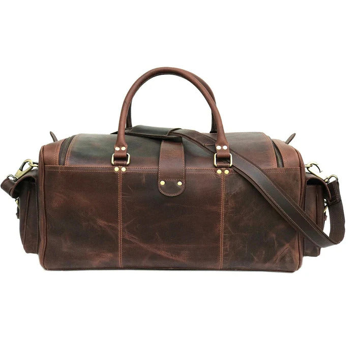 Buffalo Leather Weekender Duffle Bag