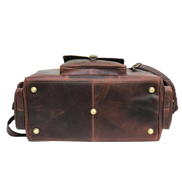 Buffalo Leather Weekender Duffle Bag