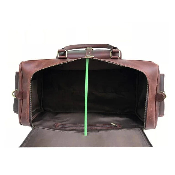 Buffalo Leather Weekender Duffle Bag