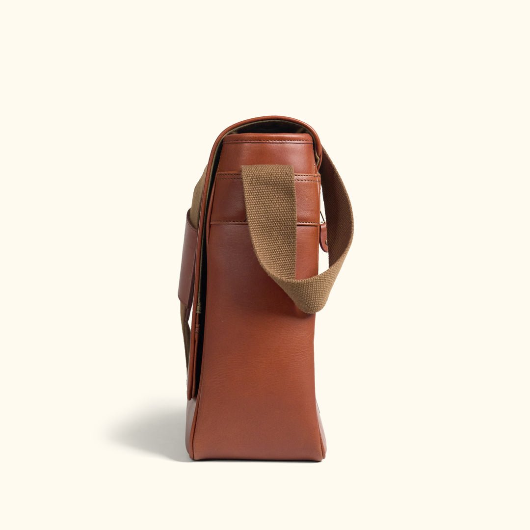 Roosevelt Buffalo Leather Satchel Messenger Bag | Amber Brown