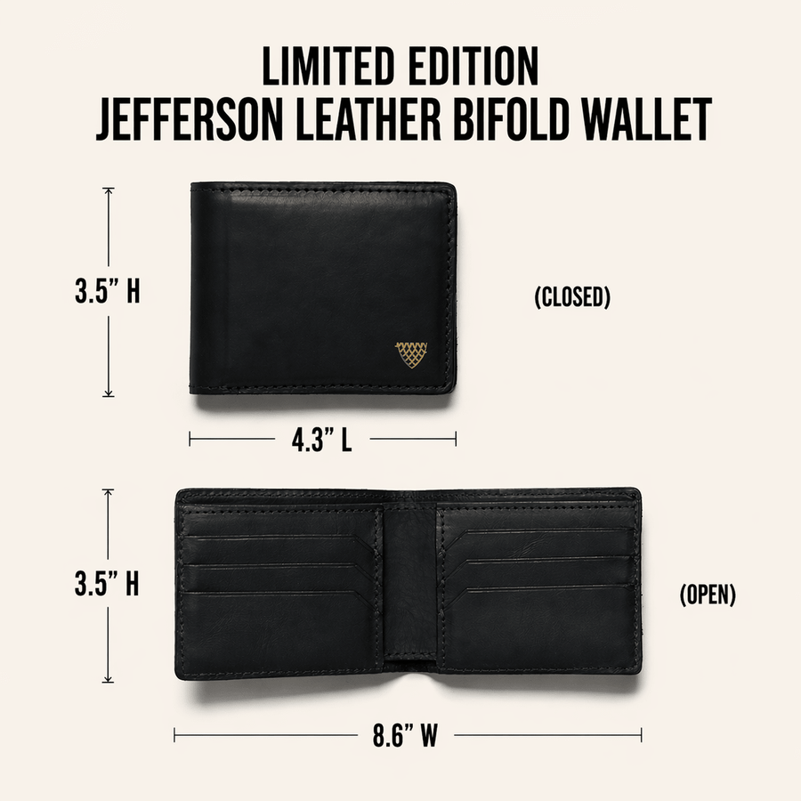 Limited Edition Jefferson Leather Bifold Wallet | Black