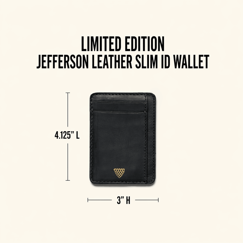 Limited Edition Jefferson Leather Slim ID Wallet | Black