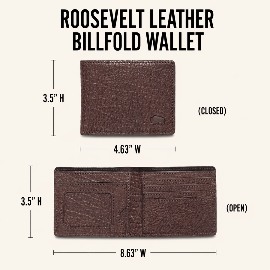 Limited Edition Roosevelt Leather Billfold Wallet | Buffalo Grain