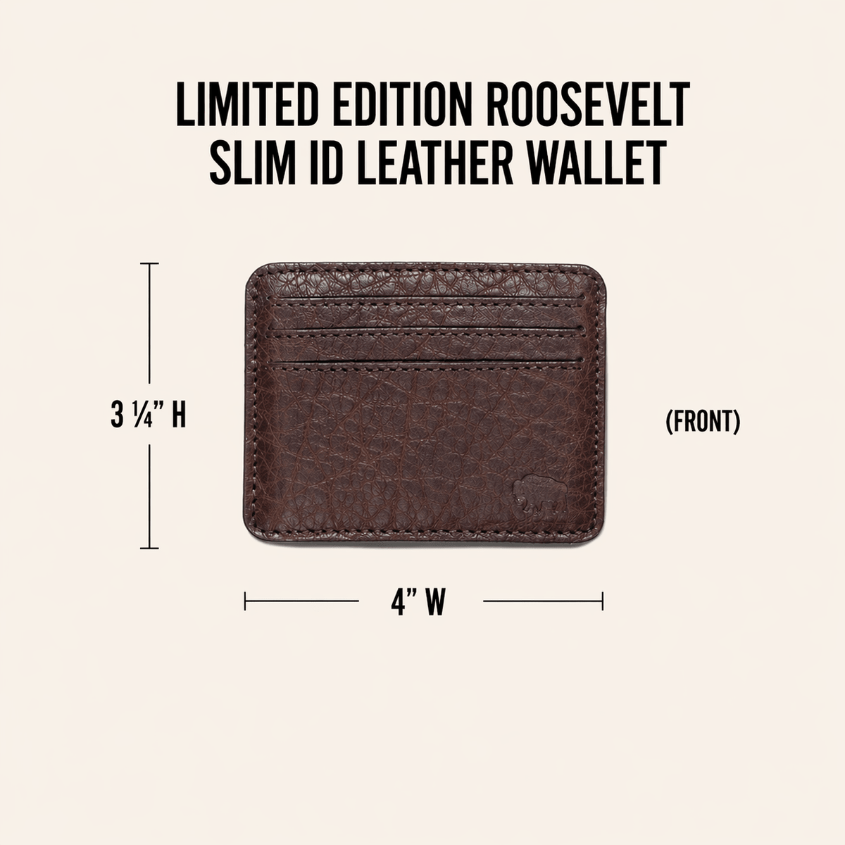 Limited Edition Roosevelt Slim ID Leather Wallet | Buffalo Grain