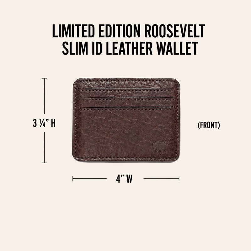 Limited Edition Roosevelt Slim ID Leather Wallet | Buffalo Grain