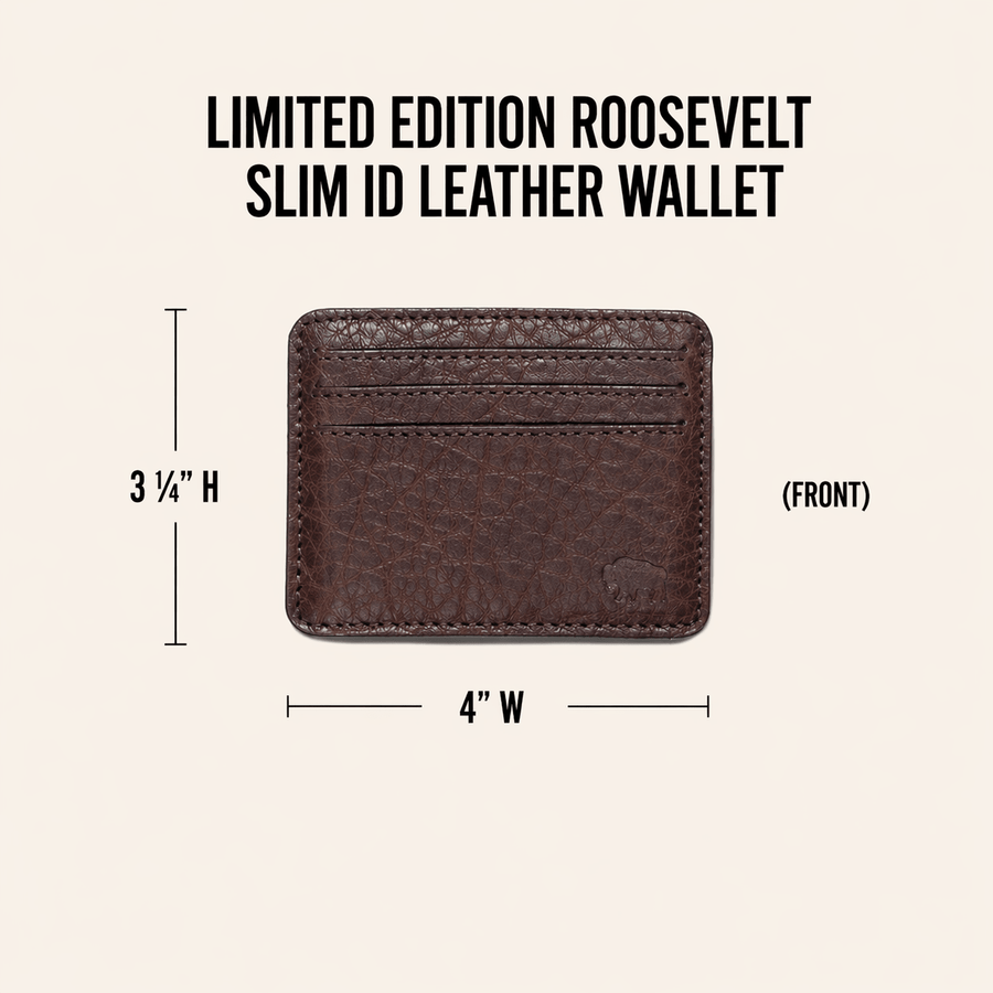 Limited Edition Roosevelt Slim ID Leather Wallet | Buffalo Grain
