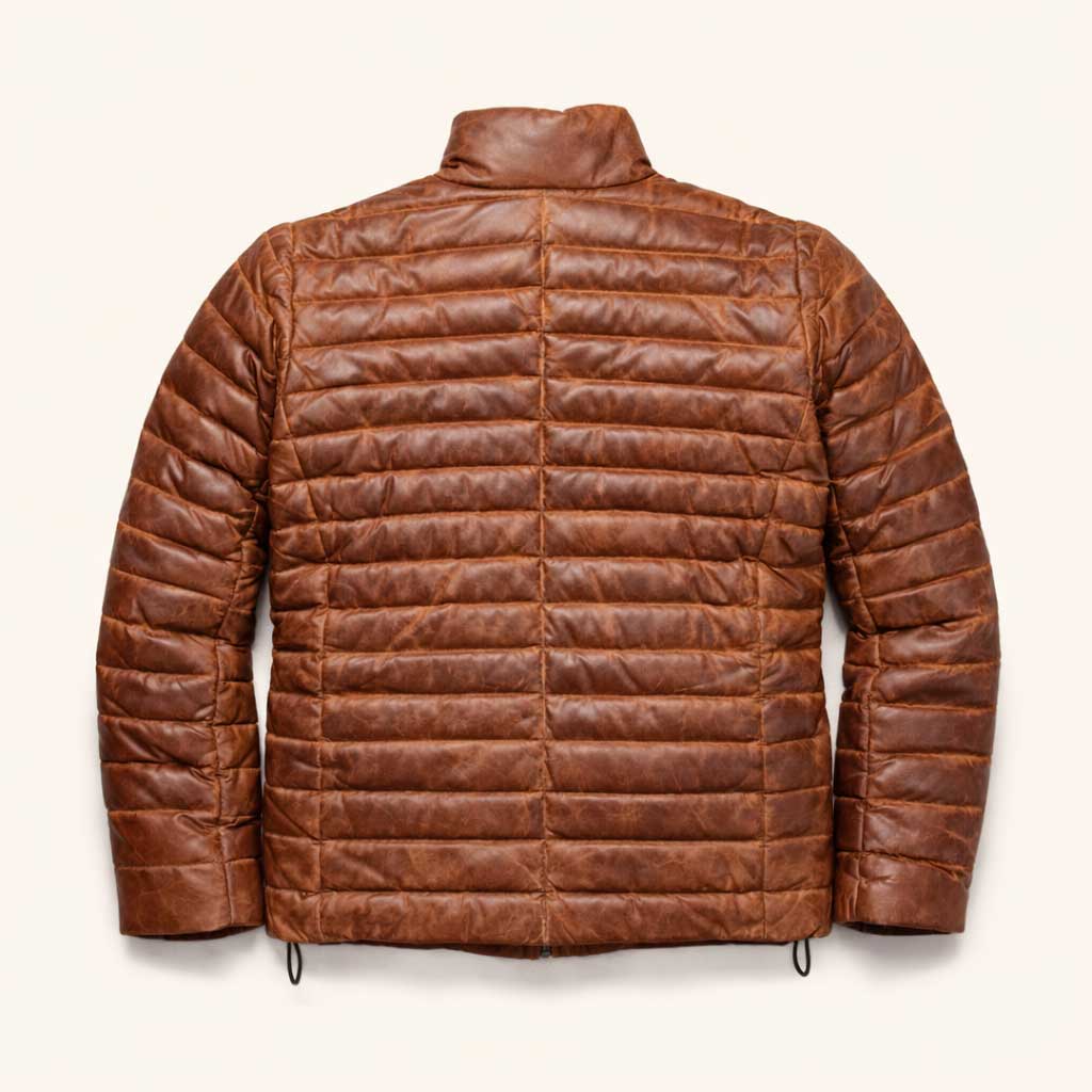Bridger Leather Down Jacket | Light Brown
