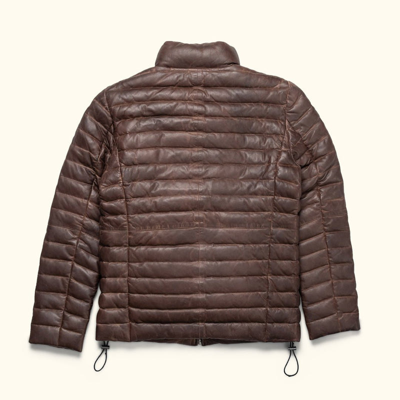 Bridger Leather Down Jacket | Dark Brown