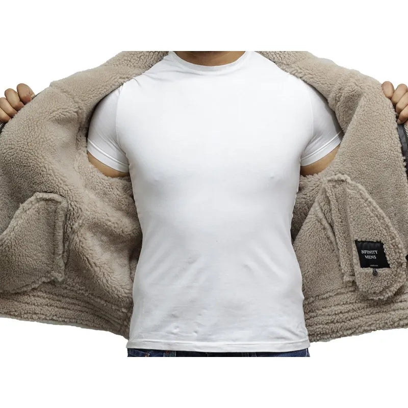 Men’s Vintage Brown Shearling Leather Jacket