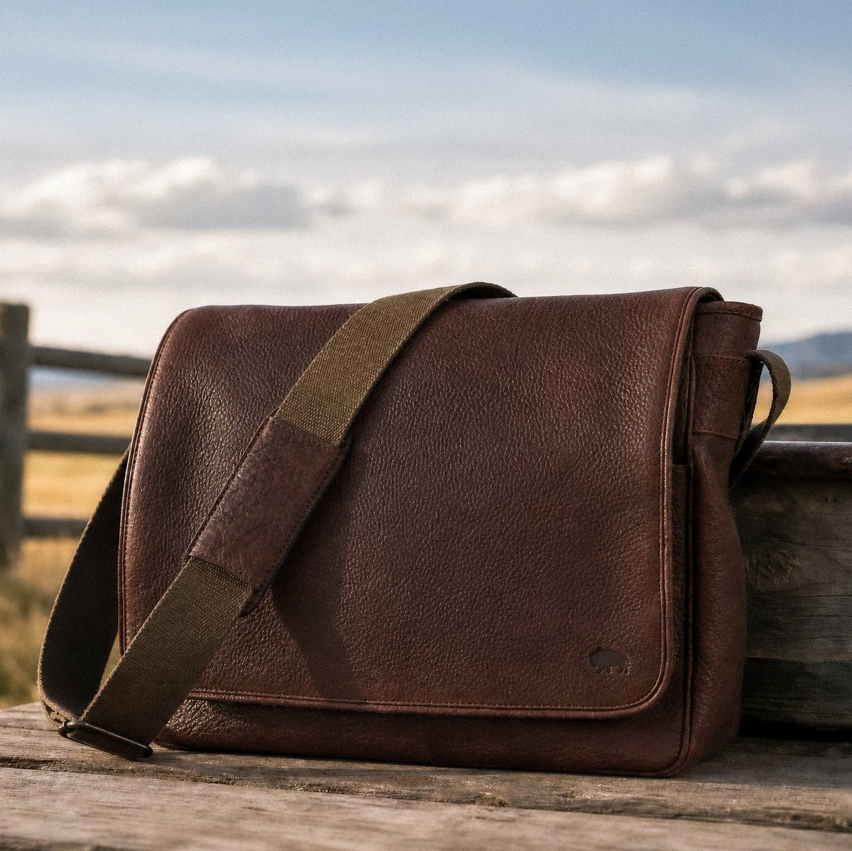 Limited Edition Roosevelt Buffalo Leather Messenger Bag | Buffalo Grain