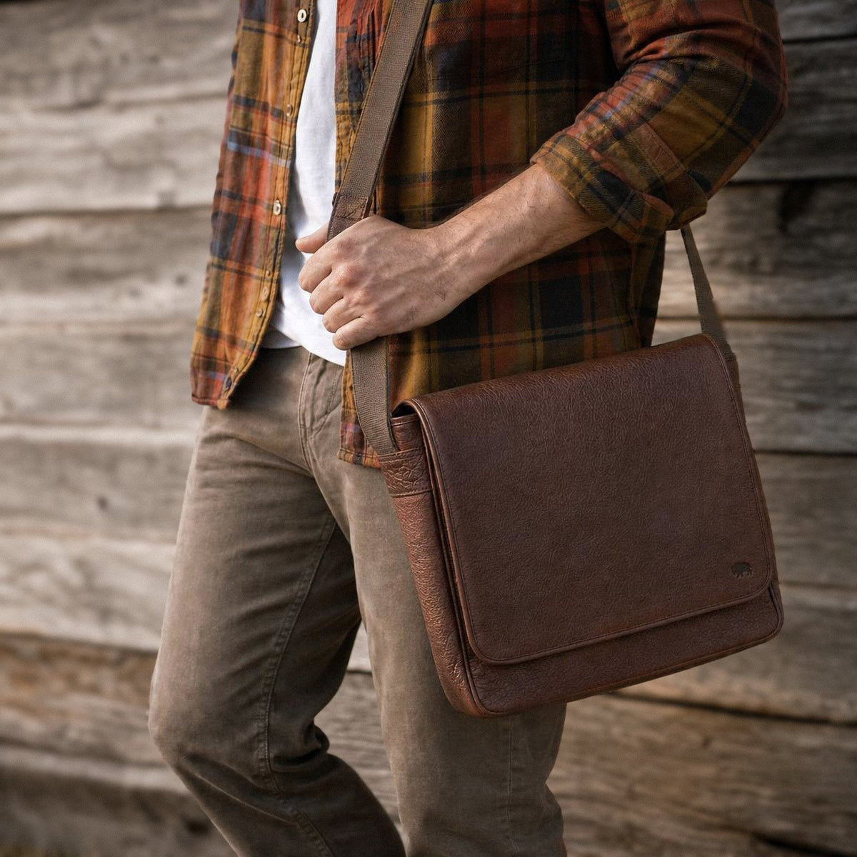 Limited Edition Roosevelt Buffalo Leather Messenger Bag | Buffalo Grain