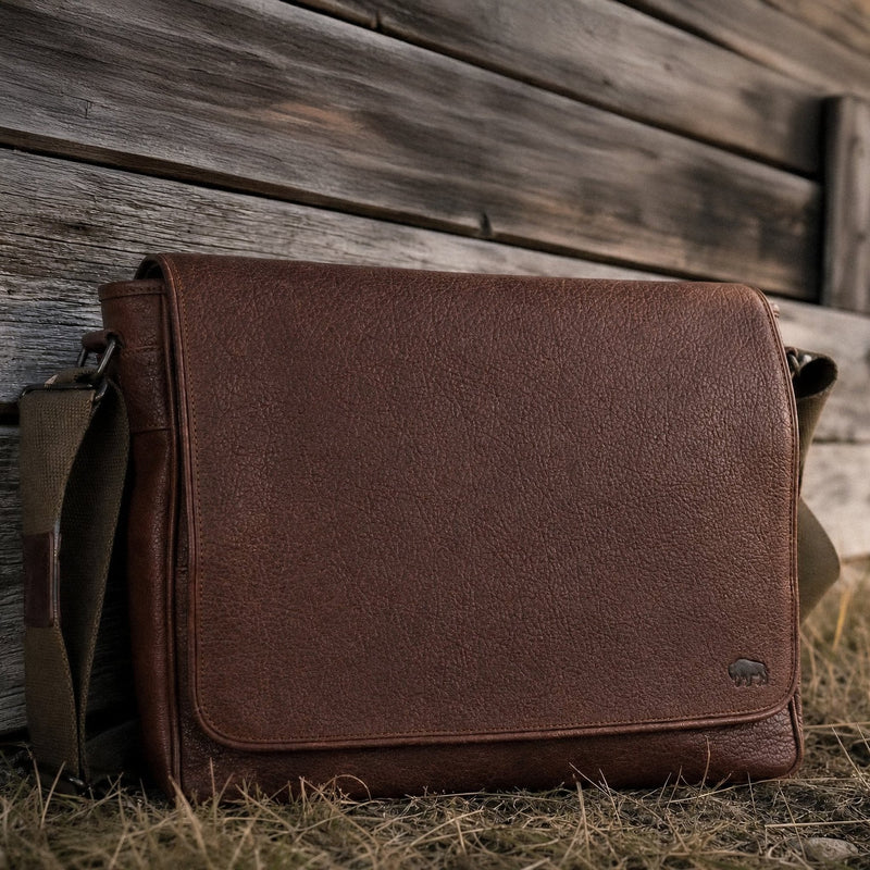 Limited Edition Roosevelt Buffalo Leather Messenger Bag | Buffalo Grain