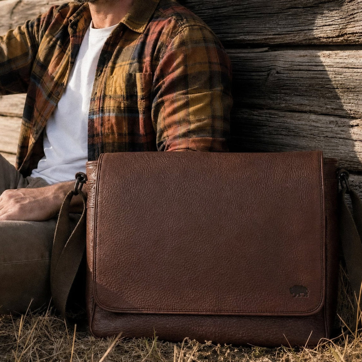 Limited Edition Roosevelt Buffalo Leather Messenger Bag | Buffalo Grain