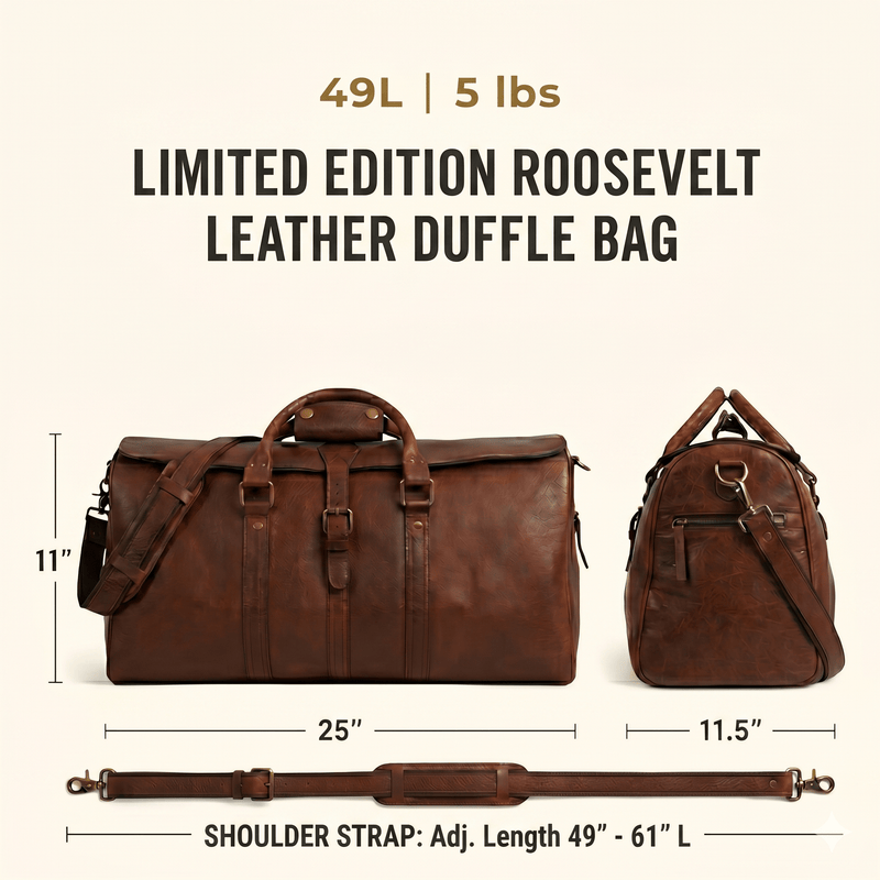 Limited Edition Roosevelt Leather Duffle Bag | Buffalo Grain
