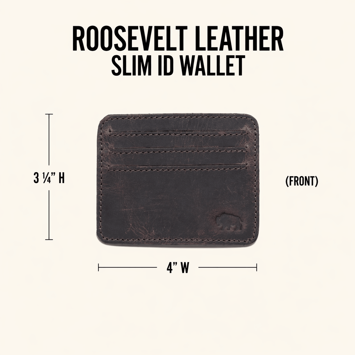 Roosevelt Leather Slim ID Wallet | Dark Oak